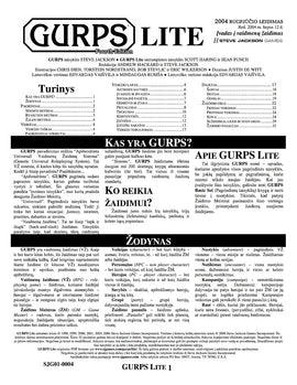 GURPS Lite (Lithuanian Fourth Edition)
