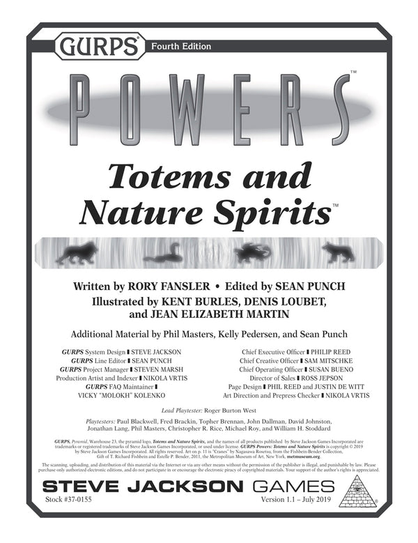GURPS Powers: Totems and Nature Spirits