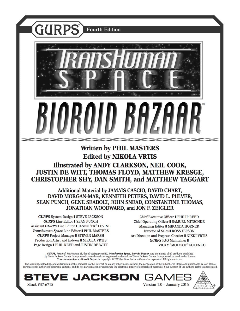 Transhuman Space: Bioroid Bazaar