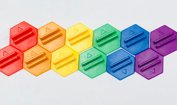Cardboard Heroes Rainbow Hex Bases