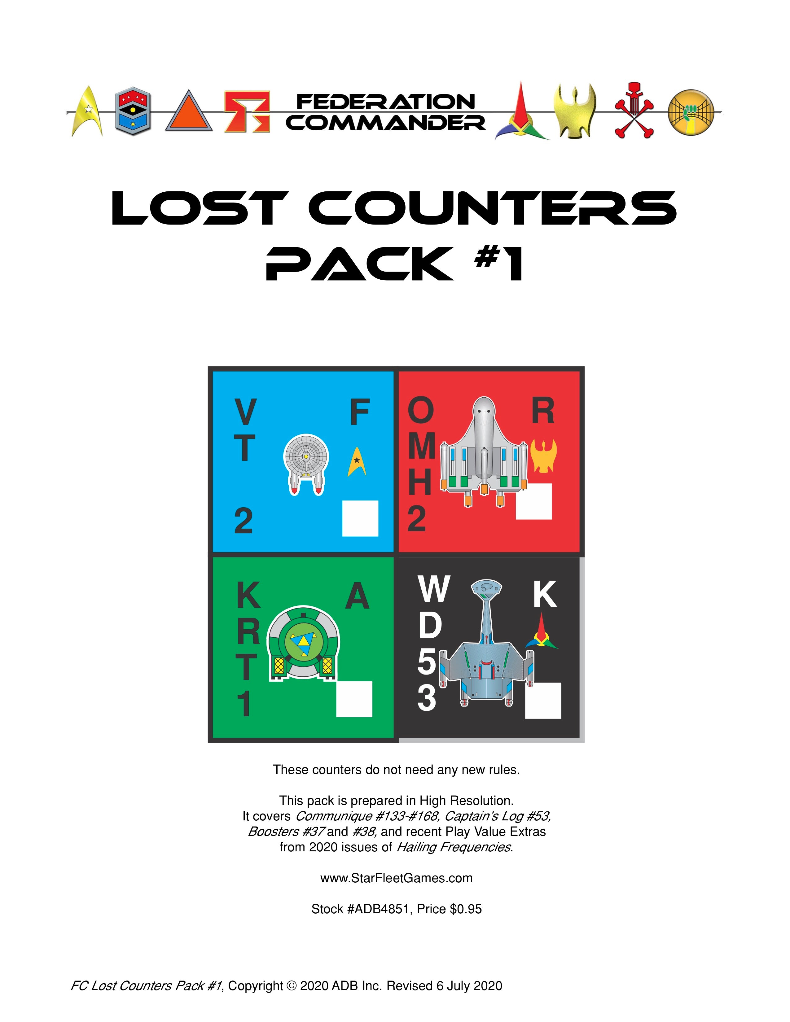 Federation Commander: Lost Counters Pack #1