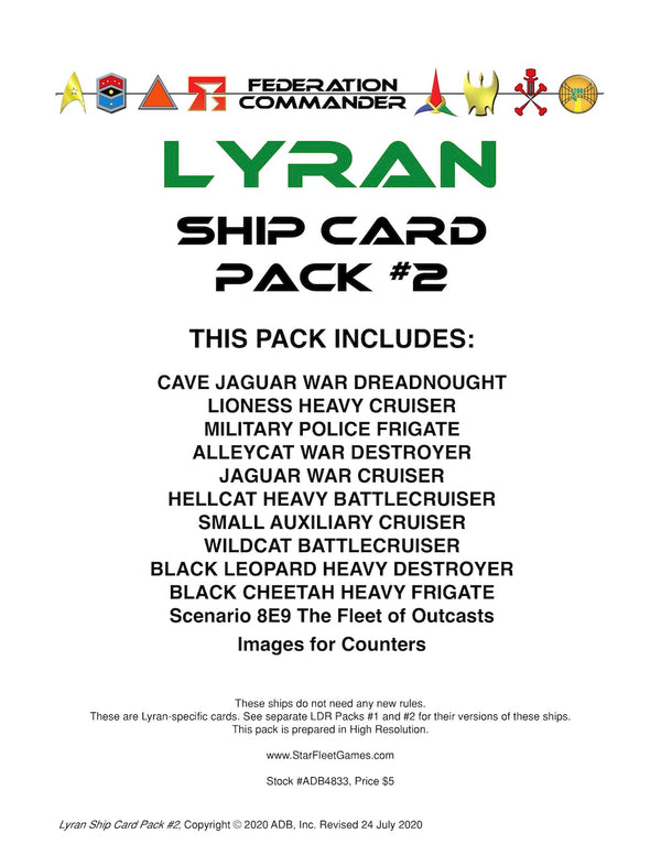 Federation Commander: Lyran Ship Card Pack #2