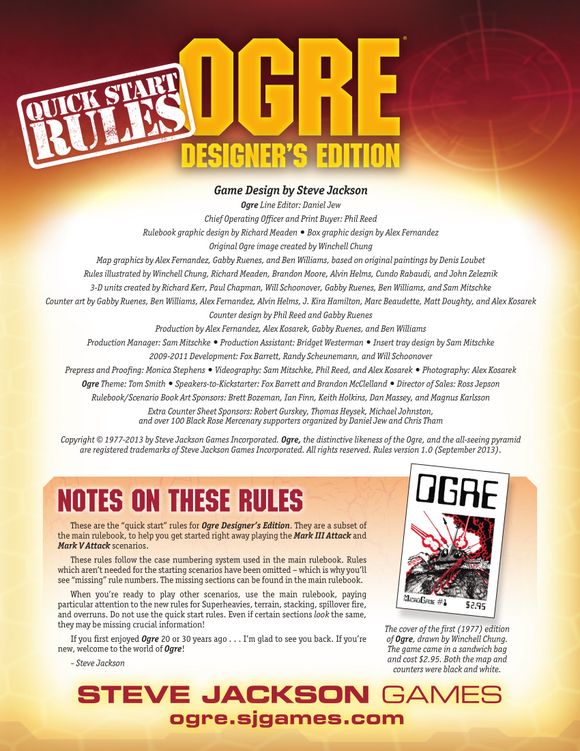Ogre Designer's Edition Quick Start Rules