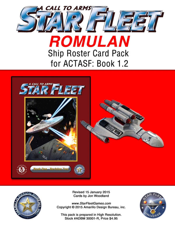 A Call to Arms: Star Fleet Book 1.2: Romulan Ship Roster Card Pack