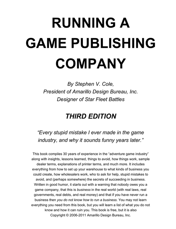 Running A Game Publishing Company