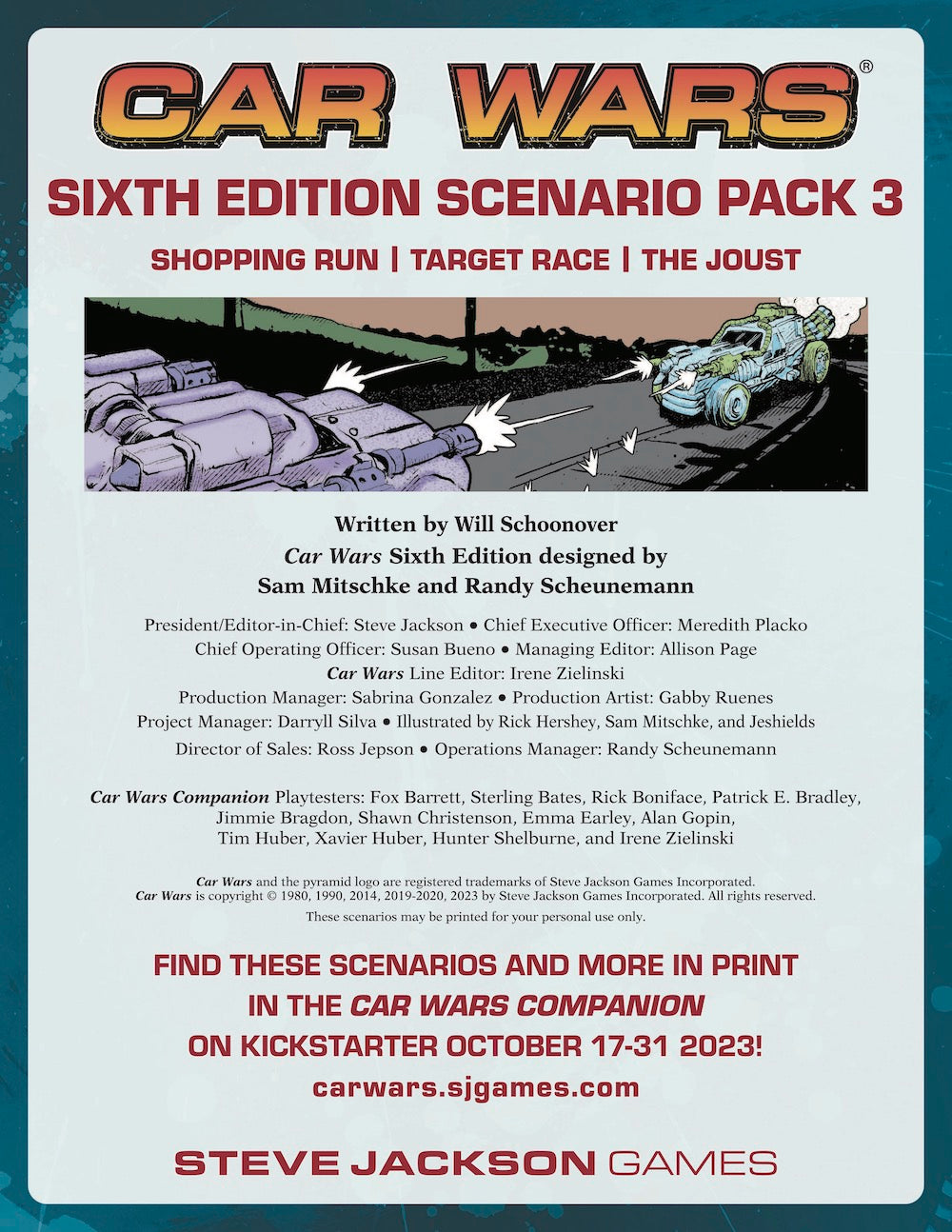 Car Wars Sixth Edition Scenario Pack 3