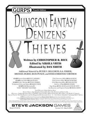 GURPS Dungeon Fantasy Denizens: Thieves