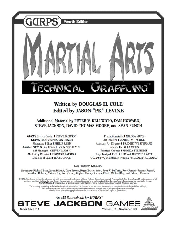 GURPS Martial Arts: Technical Grappling