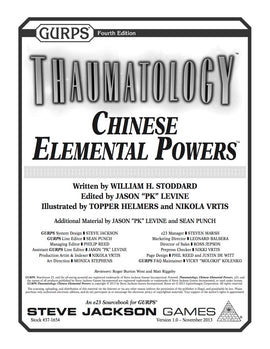 GURPS Thaumatology: Chinese Elemental Powers