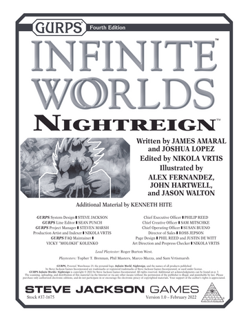 GURPS Infinite Worlds: Nightreign