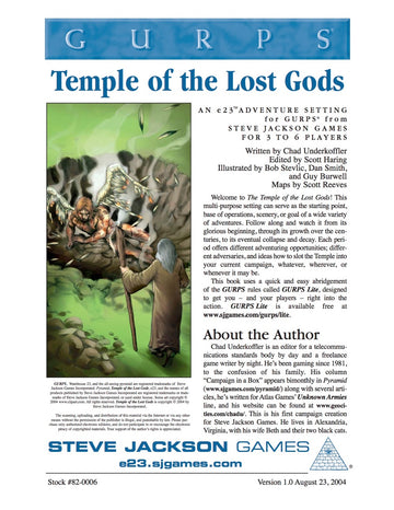 GURPS Classic: Temple of the Lost Gods