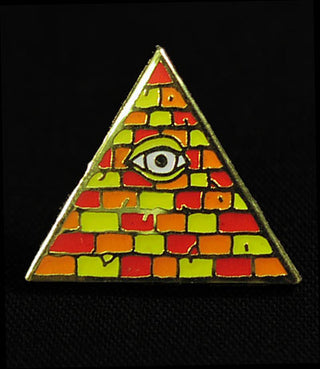 Buy orange-red-yellow Illuminati Pin