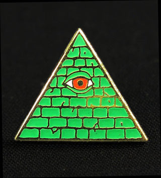 Buy green-w-red-eye Illuminati Pin