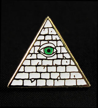 Buy white-w-green-eye Illuminati Pin