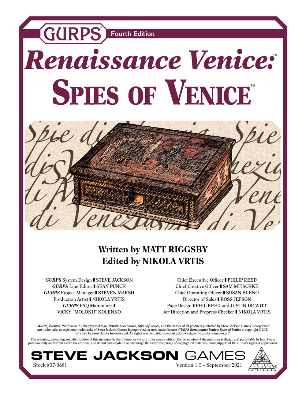 GURPS Renaissance Venice: Spies of Venice