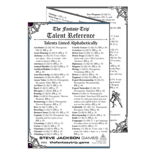 The Fantasy Trip Talent Reference
