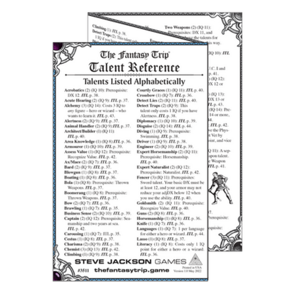 The Fantasy Trip Talent Reference
