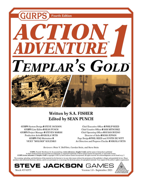 GURPS Action Adventure 1: Templar's Gold
