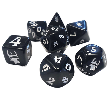 Buy black-white Munchkin Polyhedral Dice Set