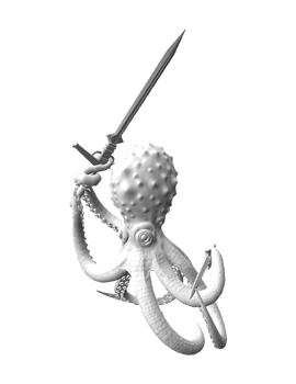Foes STL – Octopus Warrior with 2-Handed Sword