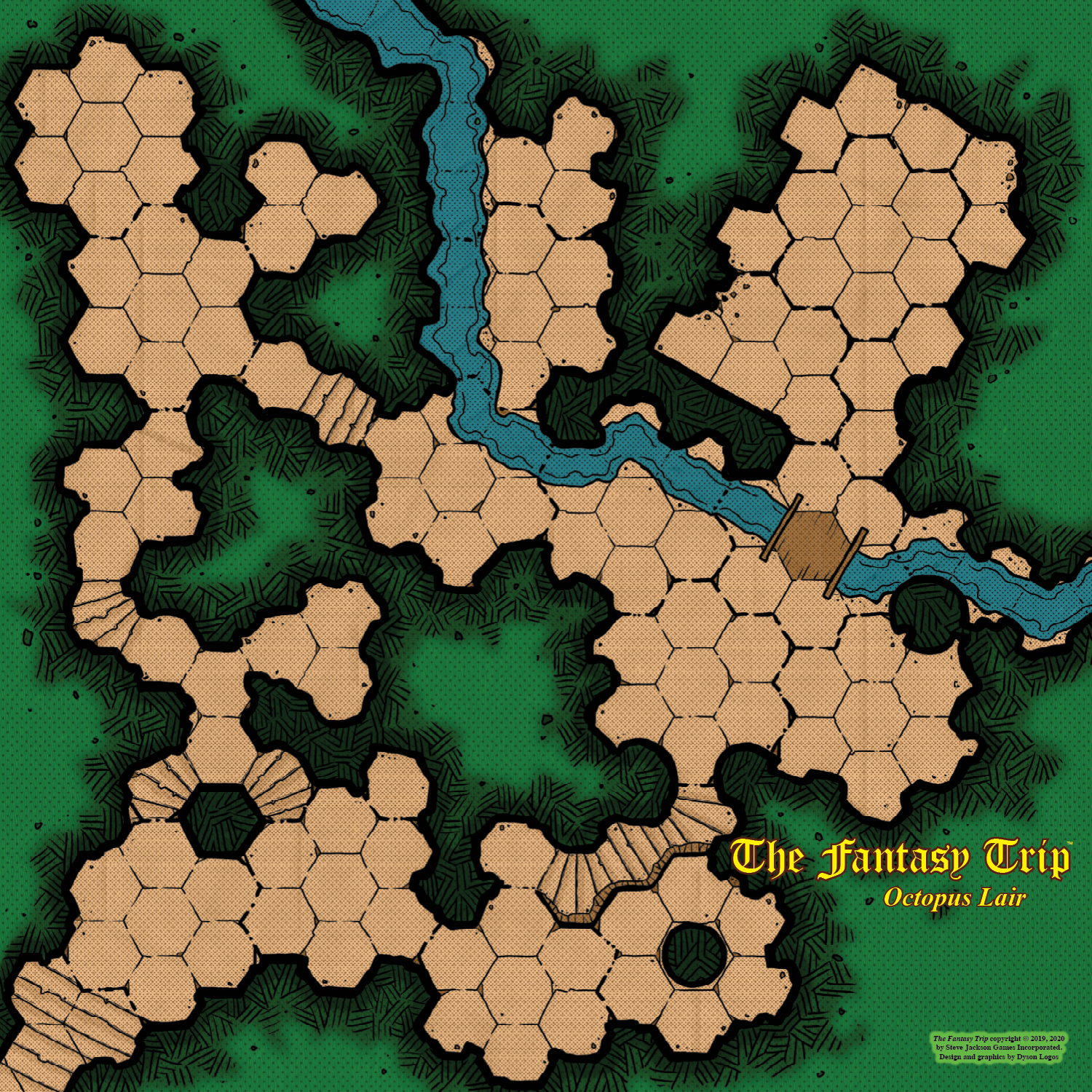 The Fantasy Trip Octopus Lair: Playmat Style C