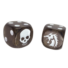 Dragon & Skull Dice Pack (Black Glitter)