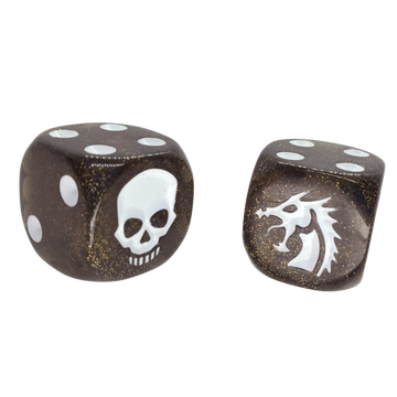 Dragon & Skull Dice Pack (Black Glitter)