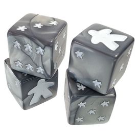 Meeple d6 Dice Set (Silver)
