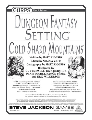 GURPS Dungeon Fantasy Setting: Cold Shard Mountains
