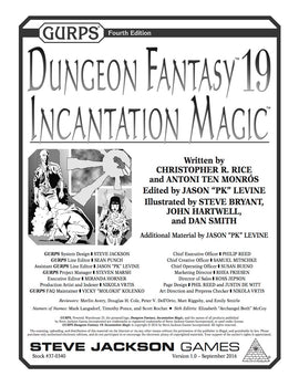GURPS Dungeon Fantasy 19: Incantation Magic
