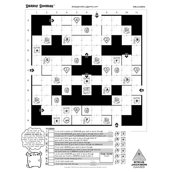 Deadly Doodles Halloween Score Pad