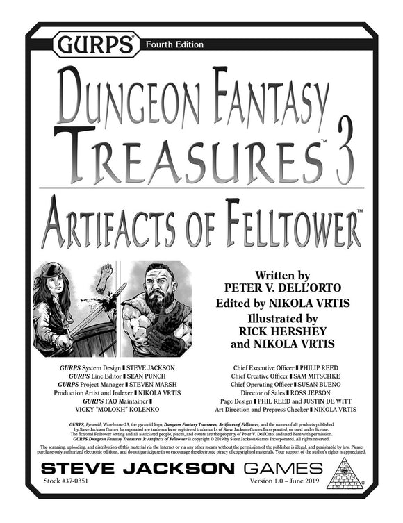 GURPS Dungeon Fantasy Treasures 3: Artifacts of Felltower