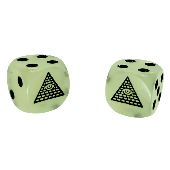 Glow-in-the-Dark Illuminati 14mm d6 Dice