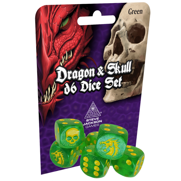 Dragon & Skull Dice Pack (Green Glitter)