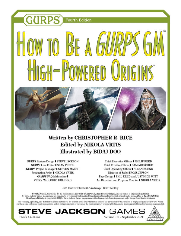 How to Be a GURPS GM: High-Powered Origins