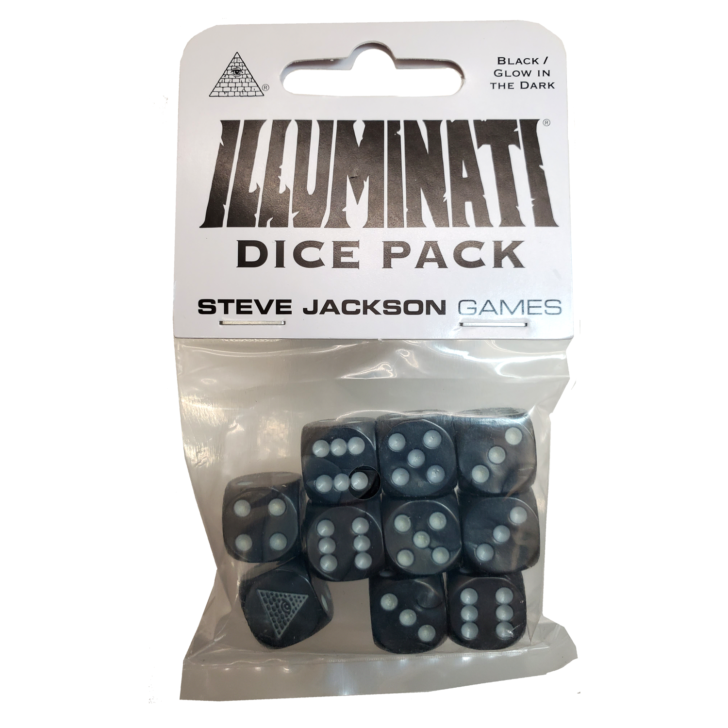 Buy black-glow-in-the-dark Illuminati Dice Pack
