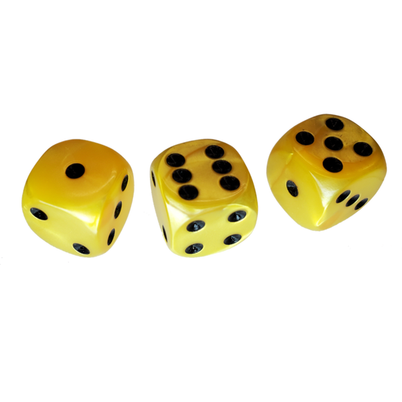 The Fantasy Trip: 14mm Yellow d6 Dice Set