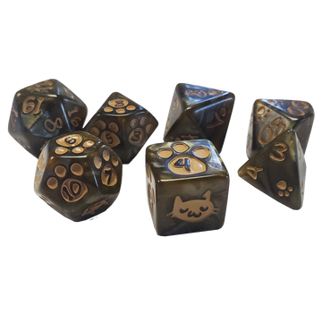 Buy brown Kitten Polyhedral Dice Set
