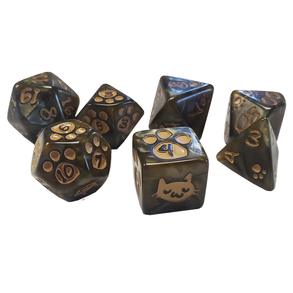 Kitten Polyhedral Dice Set