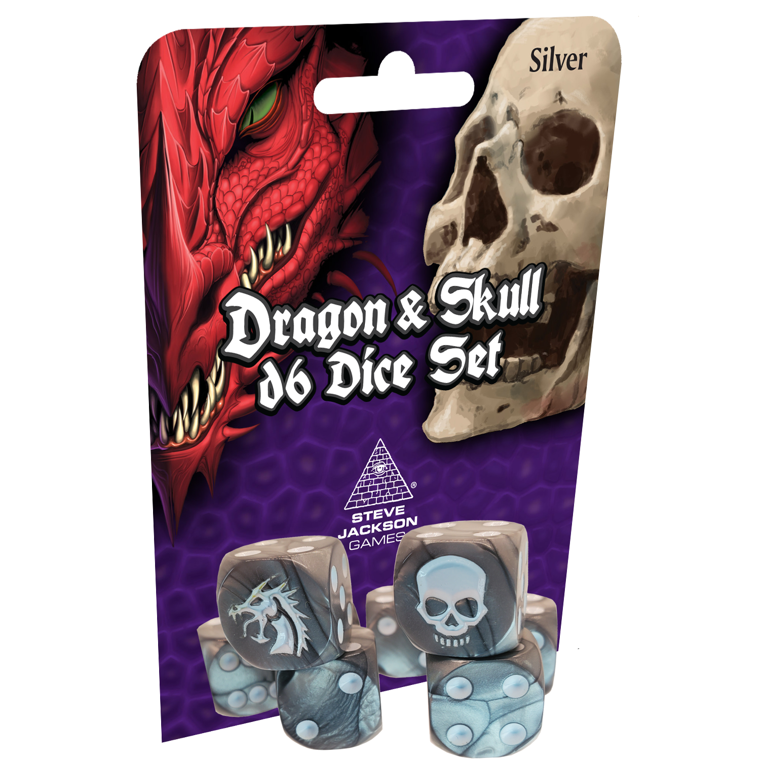 Dragon & Skull Dice Pack (Silver)