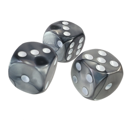 The Fantasy Trip: 14mm Silver d6 Dice Set